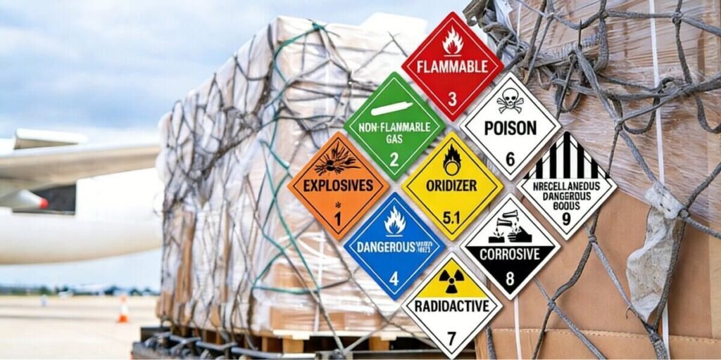 Illustration of transport and safety measures for sensitive and hazardous cargo