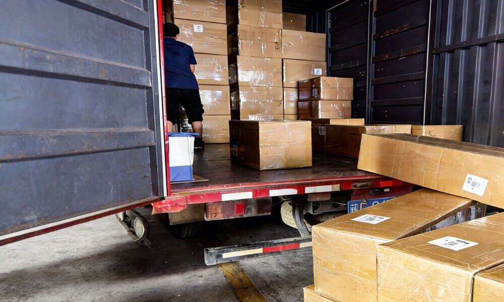 Container Truck Loading Sensitive Cargo – Safe Transport