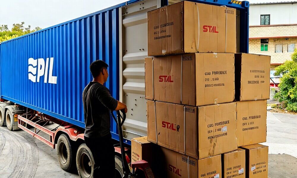 Liquid cargo ready for container loading