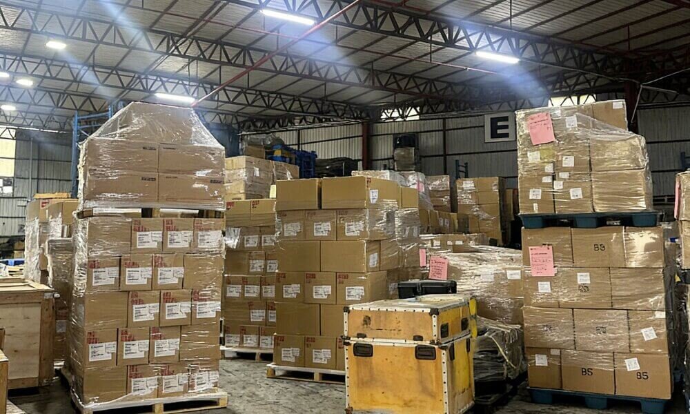 Warehouse cargo ready for loading